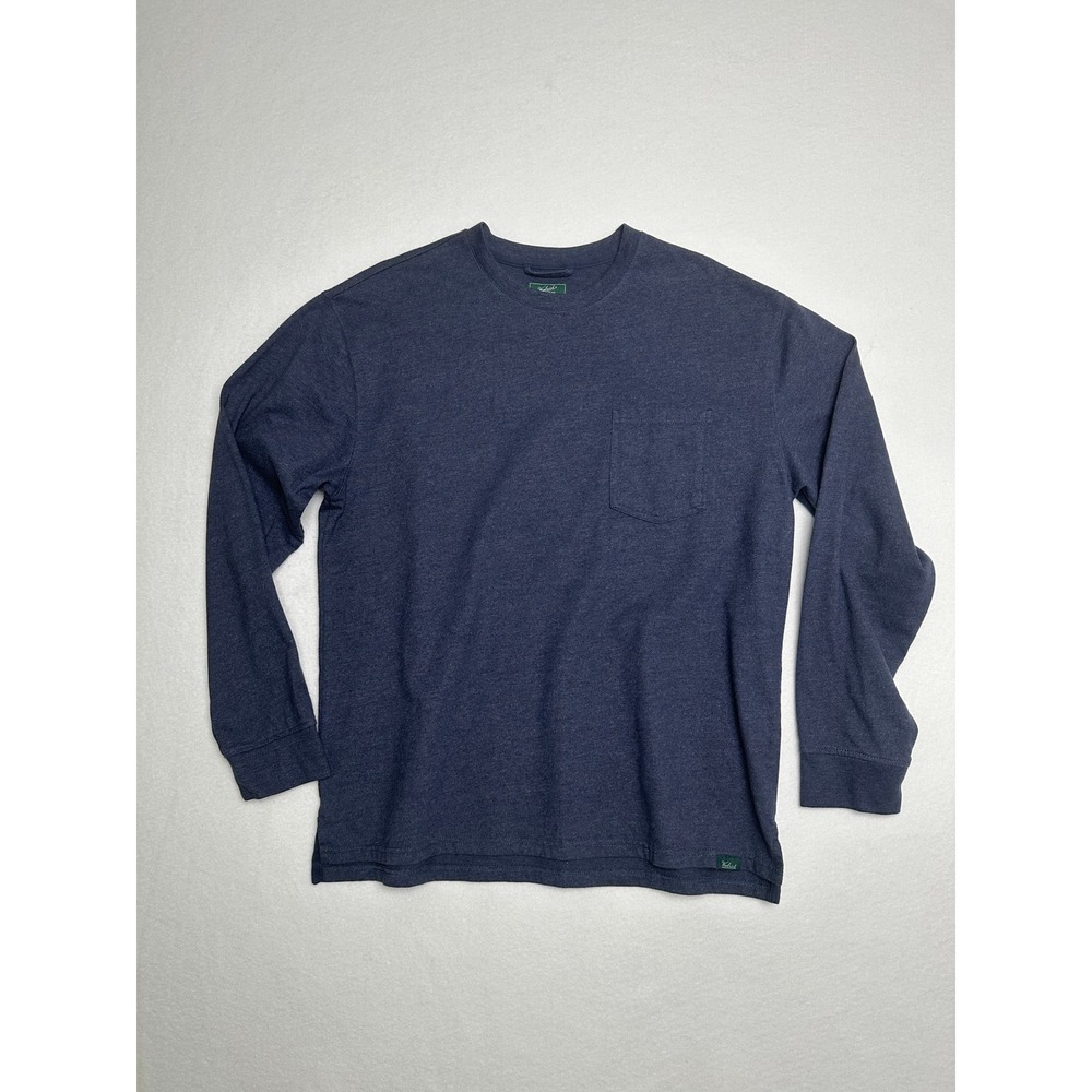 Woolrich Green Label Long Sleeve Pocket T-Shirt Mens Large Navy Blue Heathered